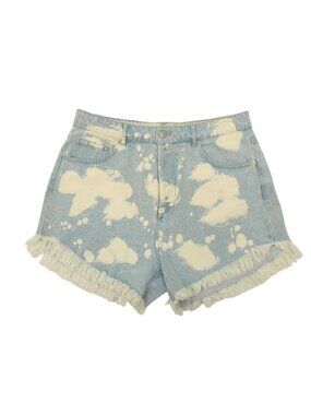 Wild Fable Denim Shorts 10 Bleach Dye Festival Grunge High Rise Frayed Fringe
